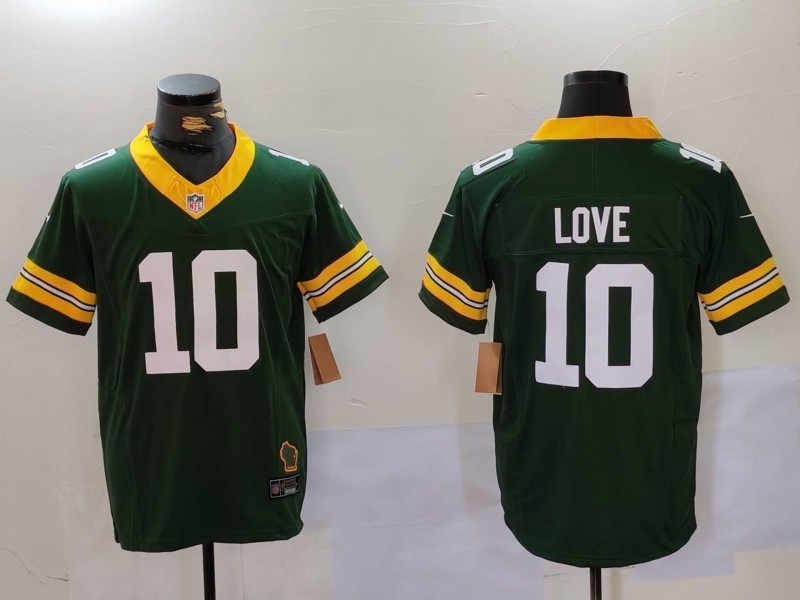 Men Green Bay Packers #10 Love Black 2025 Nike Limited NFL Jersey style 001->youth mlb jersey->Youth Jersey